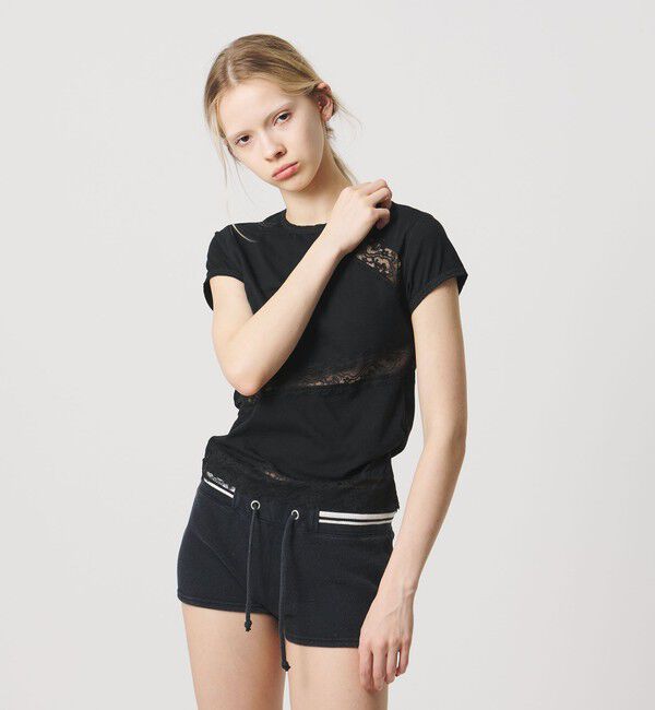 ATTISESSION「＜ATTISESSION＞レース ドッキング Tシャツ」|Tシャツ・カットソー|
