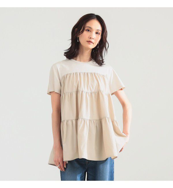 Demi-Luxe BEAMS 「コンビ ティアード プルオーバー」|シャツ・ブラウス|