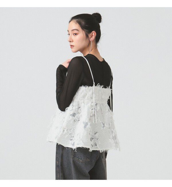 Ray BEAMS 「フリンジ ジャカード キャミソール」|キャミソール|