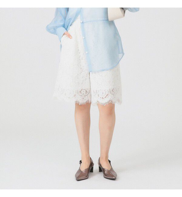 Ray BEAMS 「レース スカラヘム ハーフ パンツ」|その他|WHITE