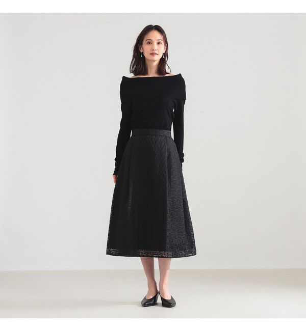 Demi-Luxe BEAMS 「オーガンジー エンブロイダリー フレアースカート」|スカート|