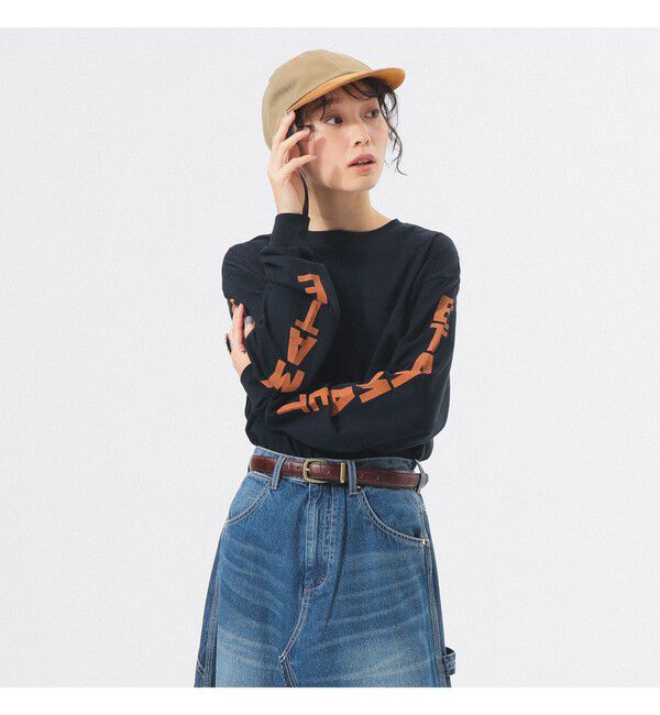 BEAMSBOY「ロゴ ビッグ ロングスリーブ」|Tシャツ・カットソー|BLACK