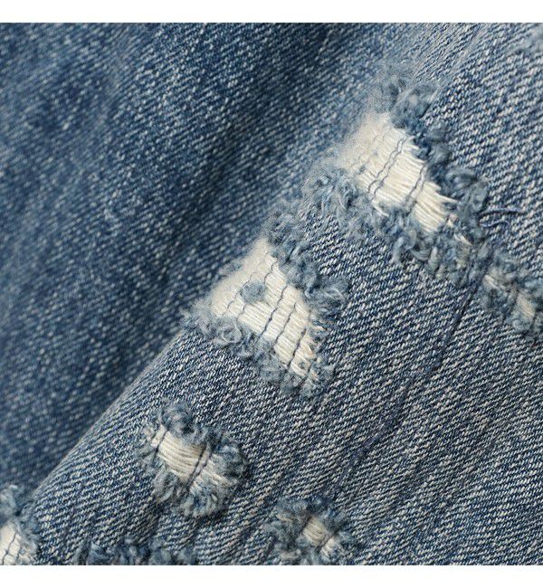 BEAMS「フェード ダメージ デニムパンツ 【ワイドストレートフィット】」|デニム|