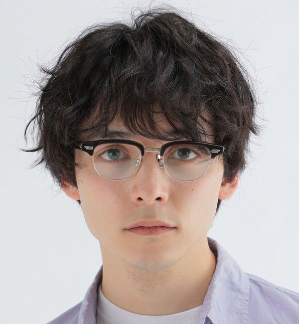 SHIPS any「【SHIPS any別注】銘品晴夫作：MALCOLM セルロイド&times;チタン 眼鏡◇」|サングラス|ブラック