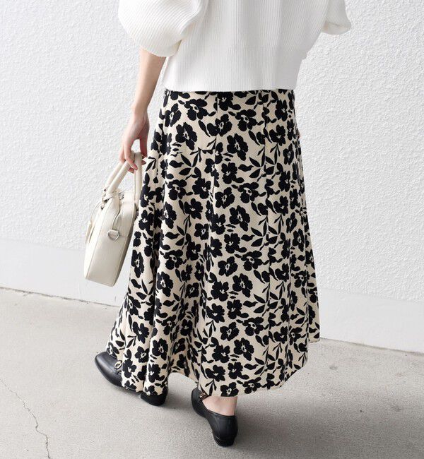SHIPS for women「*〈手洗い可能〉ドット / 花柄 切替 セミフレア スカート ◇」|スカート|