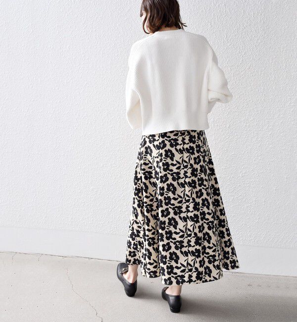 SHIPS for women「*〈手洗い可能〉ドット / 花柄 切替 セミフレア スカート ◇」|スカート|