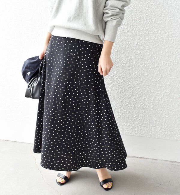 SHIPS for women「*〈手洗い可能〉ドット / 花柄 切替 セミフレア スカート ◇」|スカート|