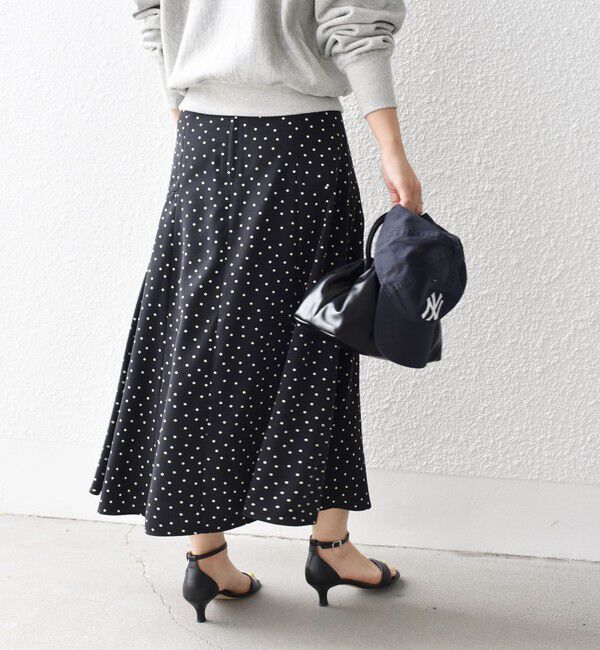 SHIPS for women「*〈手洗い可能〉ドット / 花柄 切替 セミフレア スカート ◇」|スカート|