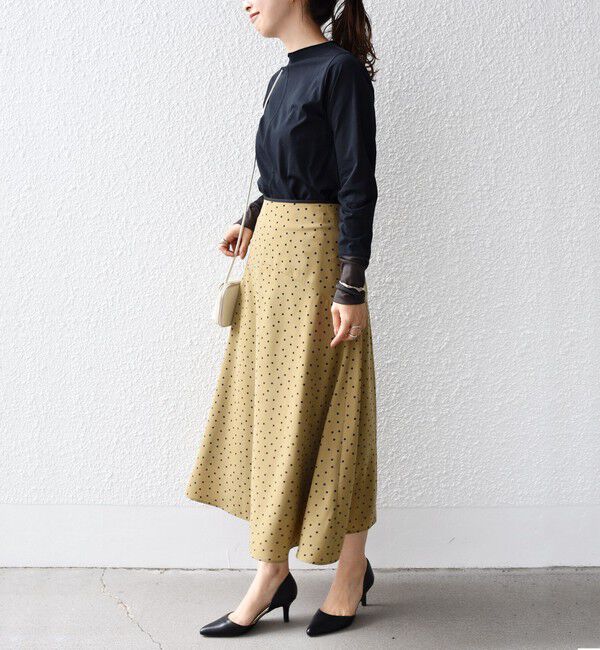 SHIPS for women「*〈手洗い可能〉ドット / 花柄 切替 セミフレア スカート ◇」|スカート|
