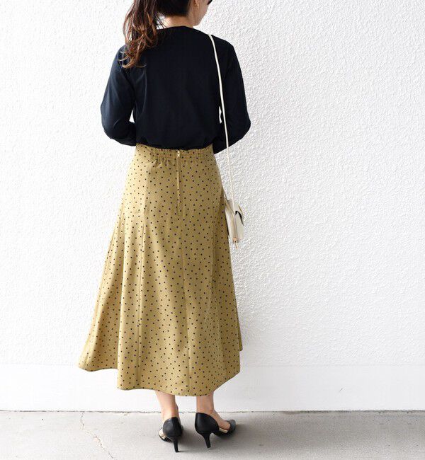 SHIPS for women「*〈手洗い可能〉ドット / 花柄 切替 セミフレア スカート ◇」|スカート|