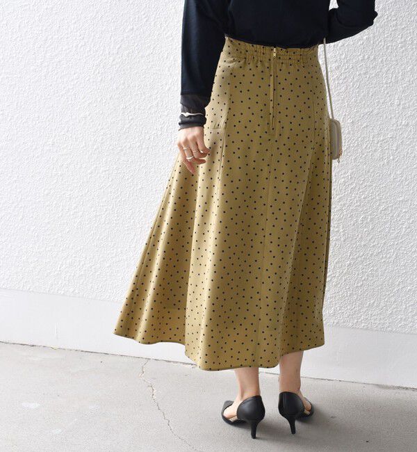 SHIPS for women「*〈手洗い可能〉ドット / 花柄 切替 セミフレア スカート ◇」|スカート|