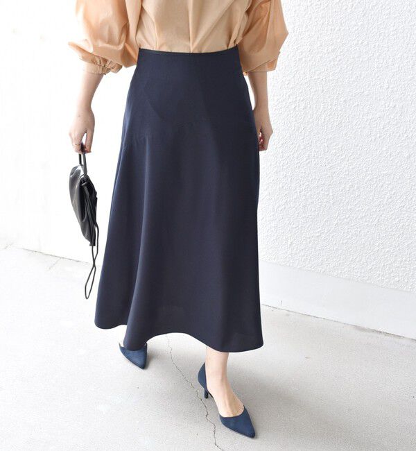 SHIPS for women「*〈手洗い可能〉ドット / 花柄 切替 セミフレア スカート ◇」|スカート|