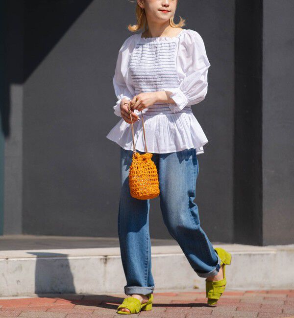 SHIPS any「SHIPS any: カラー シャーリング ボリューム スリーブ ブラウス」|シャツ・ブラウス|