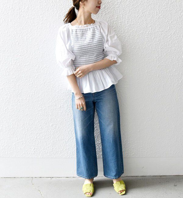 SHIPS any「SHIPS any: カラー シャーリング ボリューム スリーブ ブラウス」|シャツ・ブラウス|