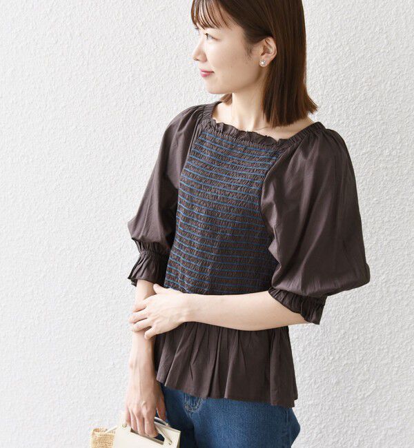 SHIPS any「SHIPS any: カラー シャーリング ボリューム スリーブ ブラウス」|シャツ・ブラウス|