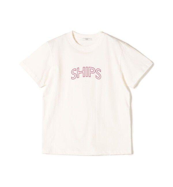 SHIPS for women「《一部追加予約》【WEB限定】 SHIPS ラウンド プリント ロゴ TEE」|Tシャツ・カットソー|