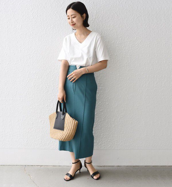 SHIPS for women「【WEB限定】〈ネックが選べる2サイズ展開〉オーガニックコットン バリエーションネック TEE」|Tシャツ・カットソー|