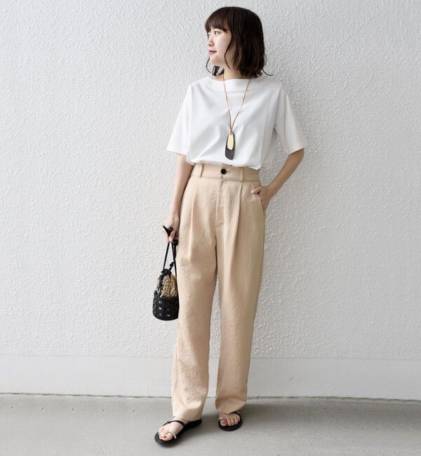 SHIPS for women「【WEB限定】〈ネックが選べる2サイズ展開〉オーガニックコットン バリエーションネック TEE」|Tシャツ・カットソー|