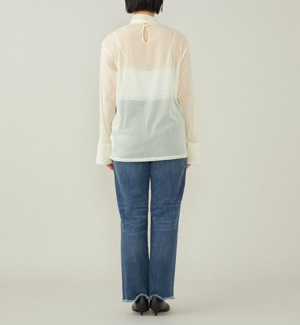 quaranciel「quaranciel:〈洗濯機可能〉チュール シアー ボウタイ プルオーバー」|Tシャツ・カットソー|