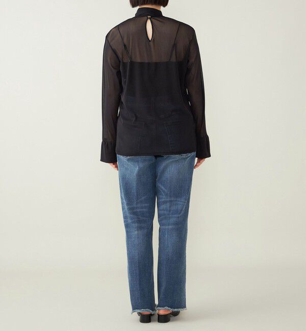 quaranciel「quaranciel:〈洗濯機可能〉チュール シアー ボウタイ プルオーバー」|Tシャツ・カットソー|