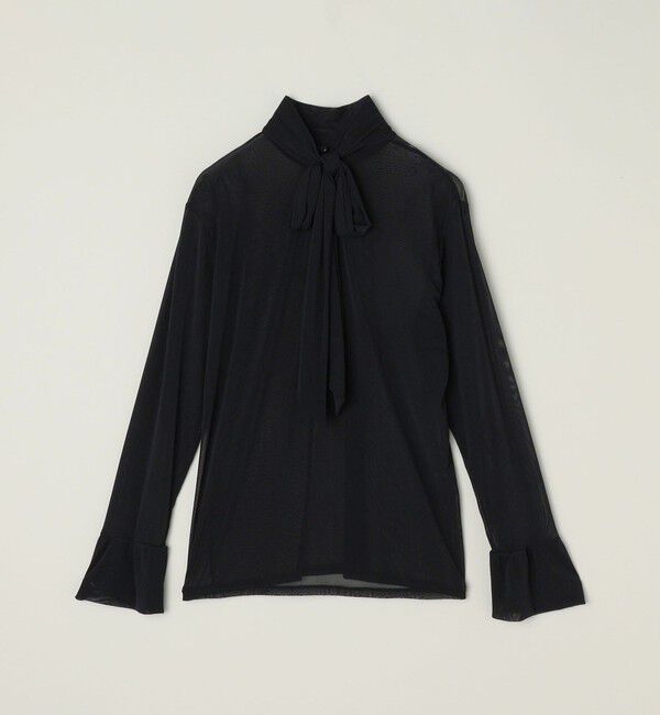 quaranciel「quaranciel:〈洗濯機可能〉チュール シアー ボウタイ プルオーバー」|Tシャツ・カットソー|