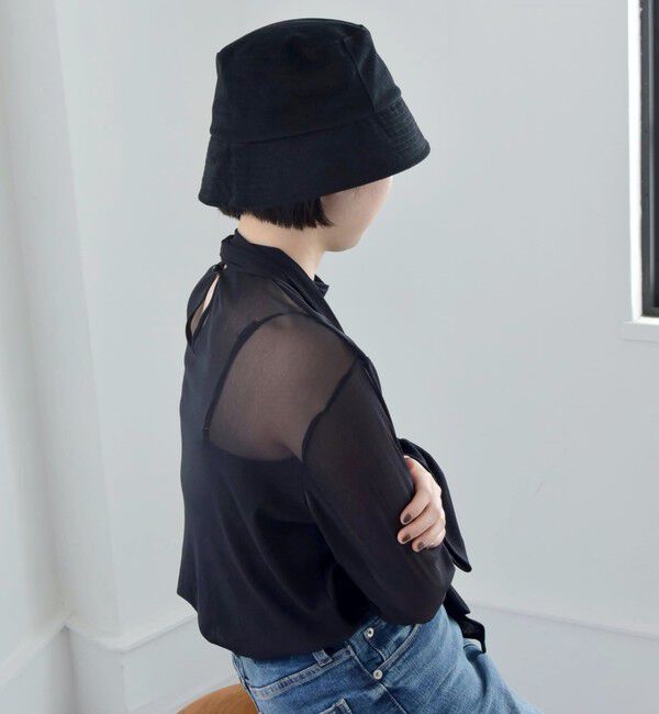 quaranciel「quaranciel:〈洗濯機可能〉チュール シアー ボウタイ プルオーバー」|Tシャツ・カットソー|