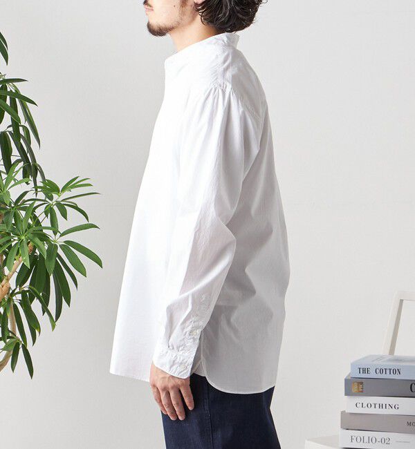 SHIPS any「SHIPS any: ストライプ / ソリッド リラックス バンドカラー シャツ 25AW◇」|シャツ・ブラウス|