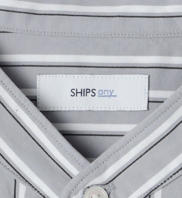 SHIPS any「SHIPS any: ストライプ / ソリッド リラックス バンドカラー シャツ 25AW◇」|シャツ・ブラウス|