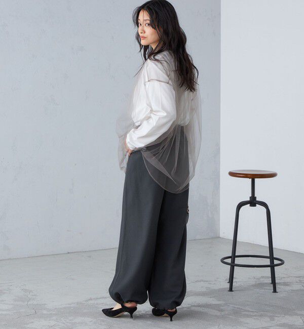 SHIPS for women「〈手洗い可能〉チュール ビッグ シャツ ◇」|シャツ・ブラウス|