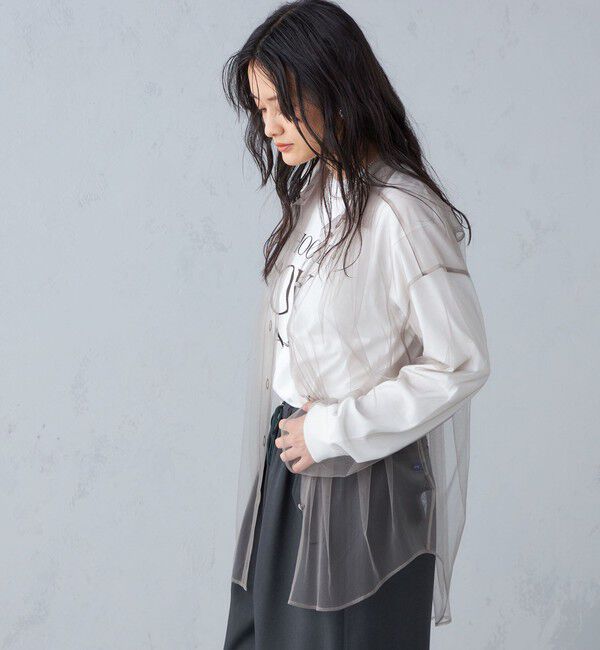 SHIPS for women「〈手洗い可能〉チュール ビッグ シャツ ◇」|シャツ・ブラウス|