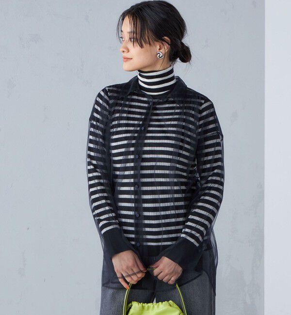 SHIPS for women「〈手洗い可能〉チュール ビッグ シャツ ◇」|シャツ・ブラウス|