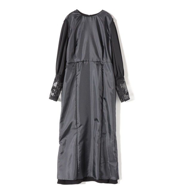 SHIPS for women「【SHIPS別注】kaene:ブラック フォーマル レース スリーブ ワンピース（セレモニー対応可）」|ワンピース|