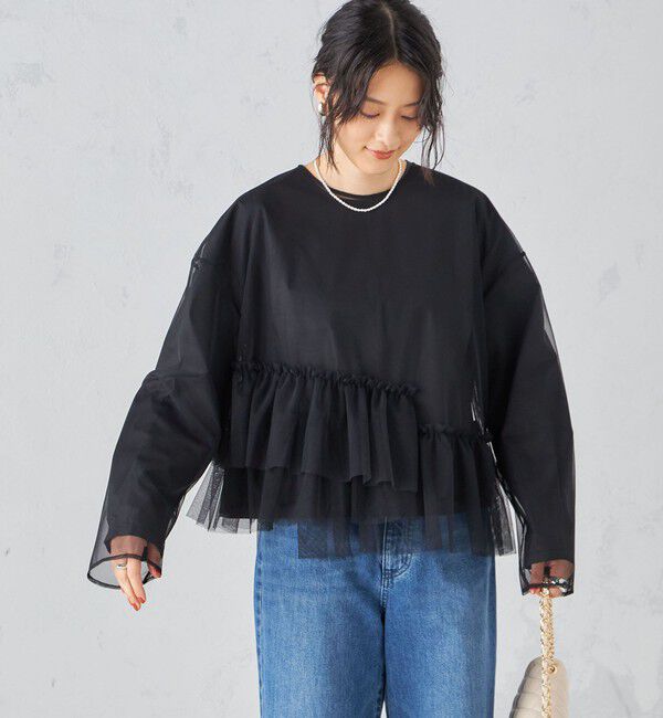 SHIPS for women「〈手洗い可能〉インナーセット チュール デザイン ブラウス ◇」|シャツ・ブラウス|