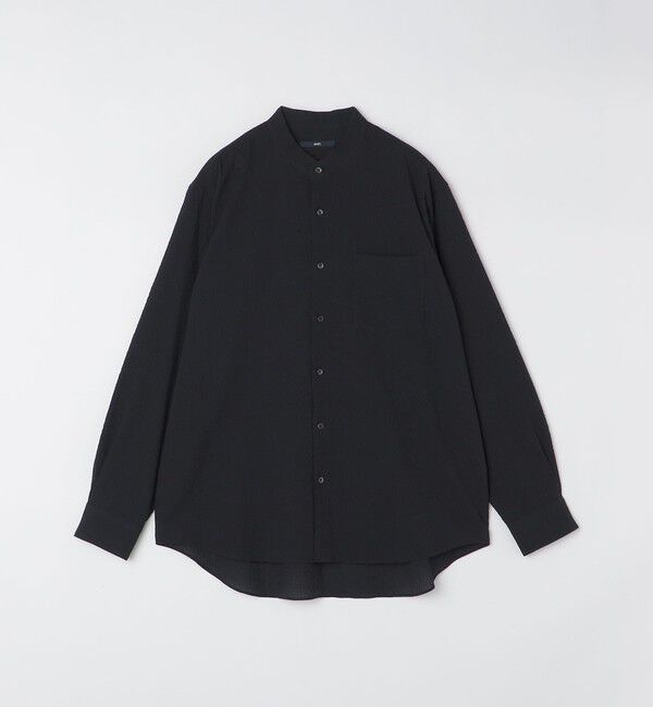 SHIPS「SHIPS: エアー サッカー バンドカラー リラックス 長袖 シャツ〈単色／チェック〉」|シャツ・ブラウス|