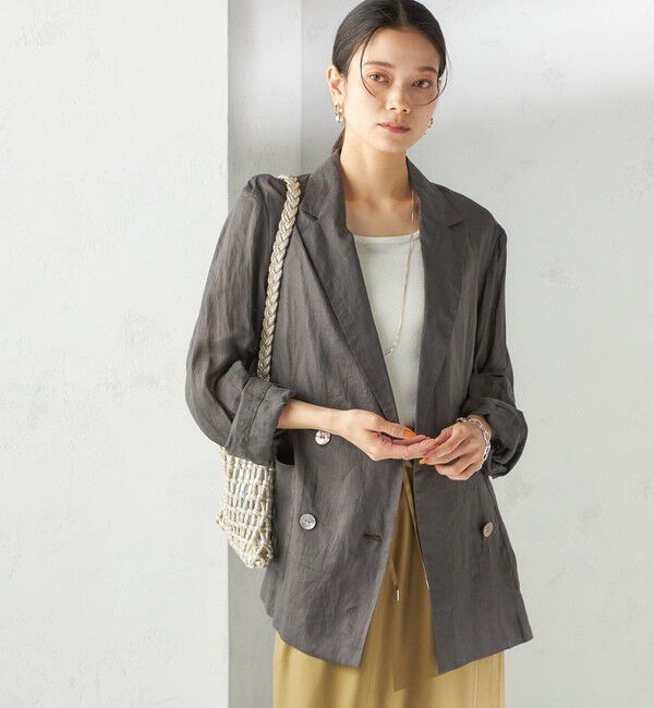 SHIPS for women「〈手洗い可能〉ラミー シアー ジャケット」|テーラードジャケット|ダークグレー