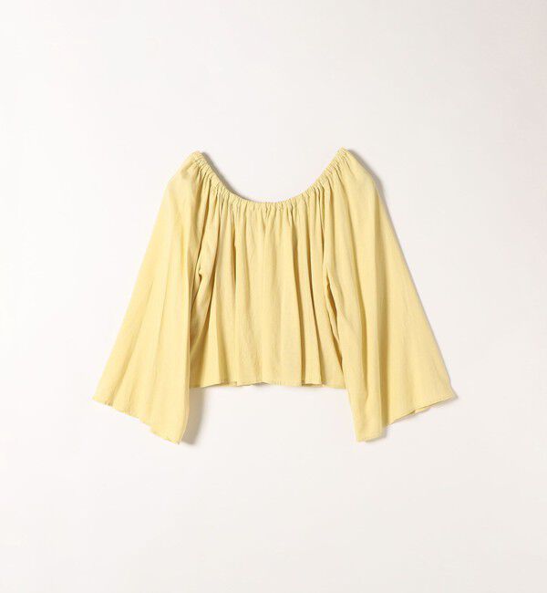 SHIPS any「SHIPS any:〈洗濯機可能〉リネン ミックス ギャザー リボン ブラウス」|シャツ・ブラウス|