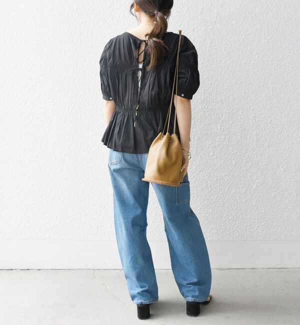 SHIPS any「SHIPS any:〈洗濯機可能〉コード リボン パフスリーブ ブラウス」|シャツ・ブラウス|