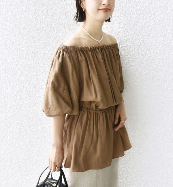 SHIPS for women「【WEB限定】〈洗濯機可能〉麻混 2WAY オフショルダー ブラウス」|シャツ・ブラウス|