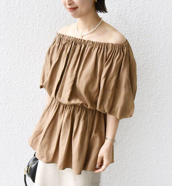SHIPS for women「【WEB限定】〈洗濯機可能〉麻混 2WAY オフショルダー ブラウス」|シャツ・ブラウス|