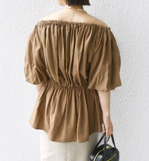 SHIPS for women「【WEB限定】〈洗濯機可能〉麻混 2WAY オフショルダー ブラウス」|シャツ・ブラウス|