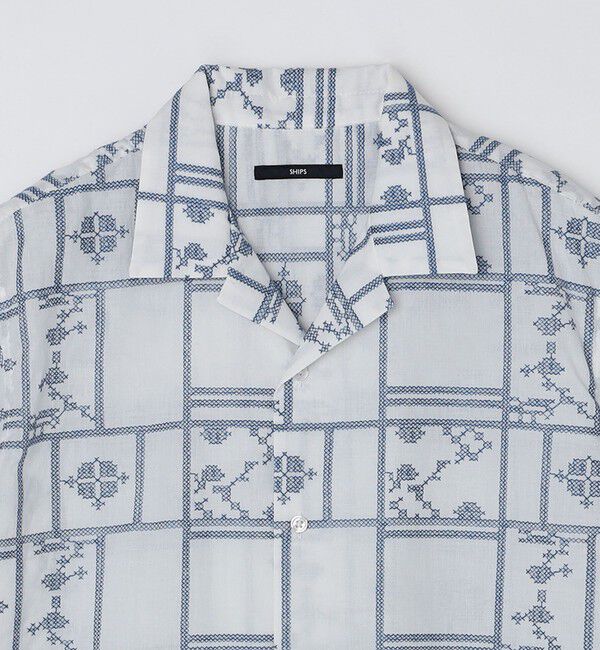SHIPS「SHIPS: エンブロイダリー オープンカラー シャツ」|シャツ・ブラウス|