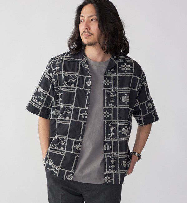 SHIPS「SHIPS: エンブロイダリー オープンカラー シャツ」|シャツ・ブラウス|