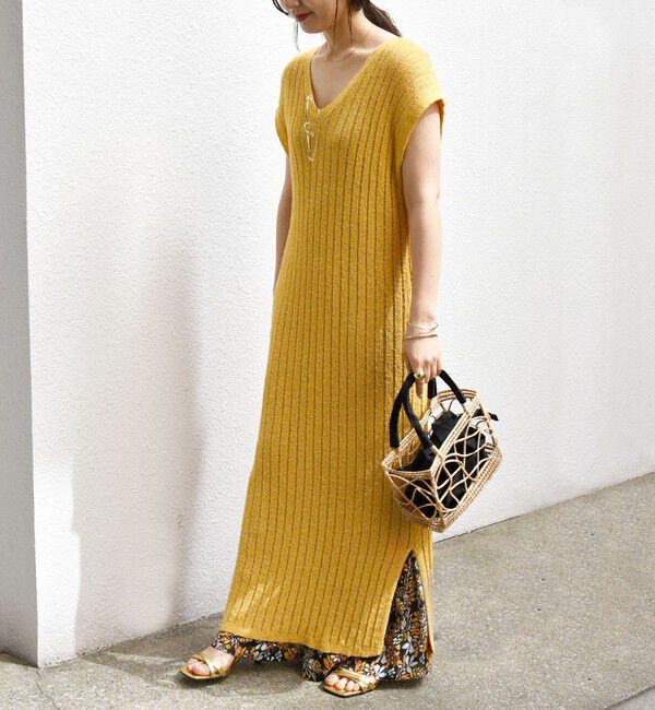 SHIPS any「SHIPS any:〈手洗い可能〉ブークレヤーン ワイドリブ ニット ワンピース」|ワンピース|