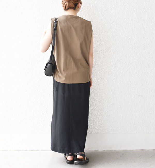 SHIPS any「SHIPS any:〈抗菌防臭/洗濯機可能〉USAコットン ラウンドヘム ノースリーブ TEE」|Tシャツ・カットソー|