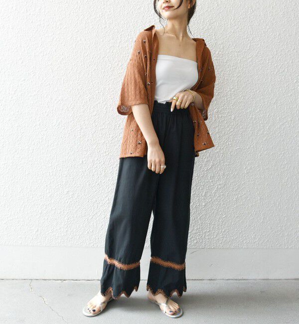 SHIPS any「bon_meur:〈洗濯機可能〉ブランケット エンブロイダリー パンツ」|その他|