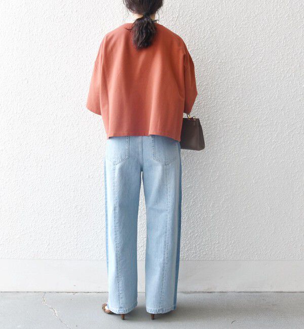 SHIPS any「《一部追加予約》【WEB限定】SHIPS any:〈洗濯機可能〉インレイ ハーフスリーブ ショートTEE」|Tシャツ・カットソー|