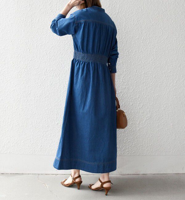 SHIPS any「SHIPS any: シャーリング デニム ポケット ワンピース ［SHIPS any DENIM］」|ワンピース|