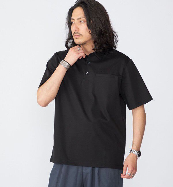 SHIPS「SHIPS: クールタッチ スムース ポロシャツ」|Tシャツ・カットソー|ブラック