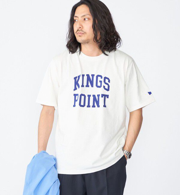 SHIPS「【SHIPS別注】KINGS POINT: ロゴ プリント 半袖 Tシャツ」|Tシャツ・カットソー|ホワイト