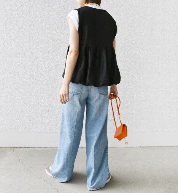 SHIPS for women「〈手洗い可能〉サテン タック バルーン ジレ」|ベスト・ジレ|